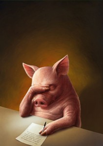 Создать мем: интеллигентная свинья, креативная свинья, поросенок