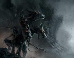 Создать мем: адский цербер, hellhound, цербер арт