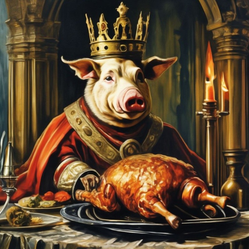 Create meme: pig , the pig in the crown, nasty swine 