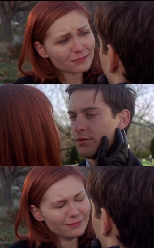 Create meme: Tobey Maguire , Kirsten Dunst Spider-man 2002, Tobey Maguire spider man 2002