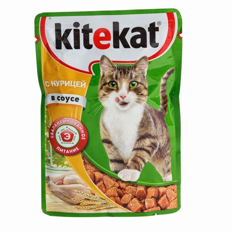 Создать мем: kitekat корм 350г, корм китикет, kitekat д/кошек 85г с курицей в желе *28