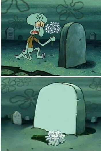 Create meme: squidward from sponge, squidward, meme squidward grave