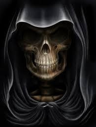 Create meme: the skull in the hood