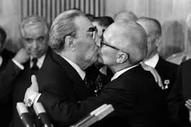 Create meme: Leonid Brezhnev, Brezhnev Honecker kiss, Honecker and Brezhnev