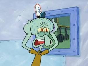 Create meme: squidward cries, sponge Bob square, squidward