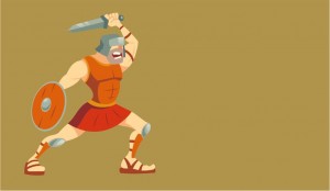 Create meme: spartan, a Legionnaire with a spear-throwing spear, Gladiator