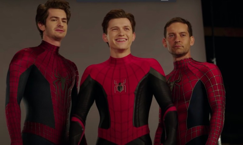 Create meme: spider-man , Tobey Maguire Andrew Garfield and Tom Holland, Andrew Garfield and Tom Holland