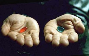 Create meme: blue pills, red pill, matrix choice pill