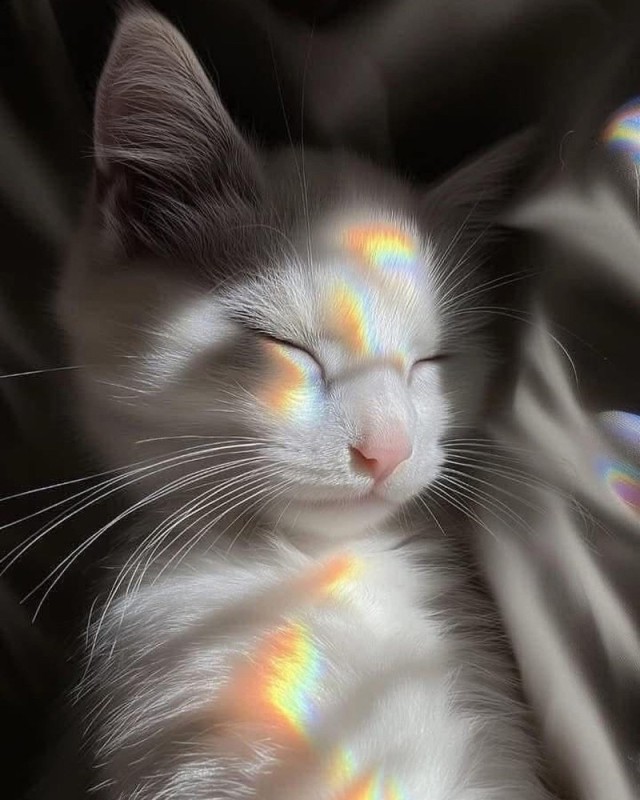 Create meme: rainbow cat, a cat with a rainbow, rainbow cat