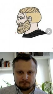 Создать мем: лицо мужика в профиль мем, человек, бородатый блондин мем