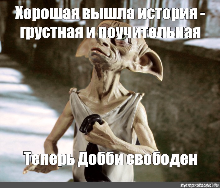 На что добби тратил заработанные деньги. Хозяин Добби свободен. Теперь Добби свободен. Добби свободен носок. Добби свободен Мем.