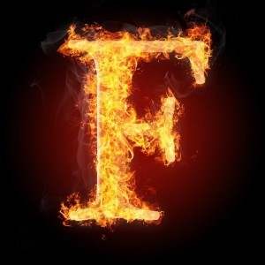 Create meme: fire letter f, the letters in the fire, fire letter