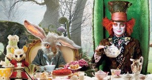 Create meme: Alice tea party at Hatter pictures, Alice in Wonderland tea party, tea party Alice in Wonderland pictures