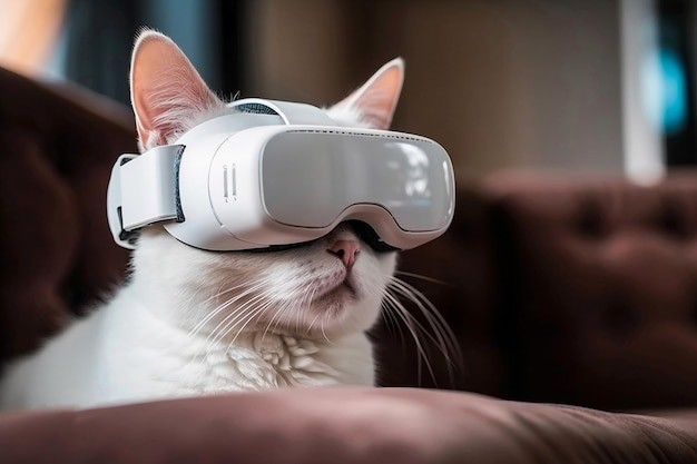 Create meme: cat in glasses , cat with glasses, The cat in VR