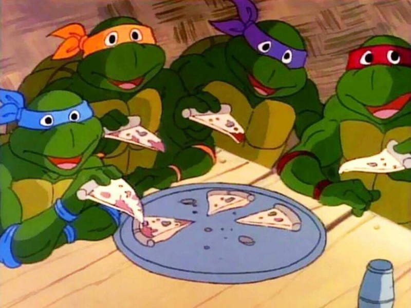 Create meme: Teenage Mutant Ninja Turtles animated series Pizza, Teenage mutant ninja turtles eat pizza, teenage mutant ninja turtles pizza