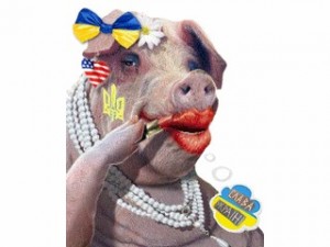 Create meme: lipstick, pigs pictures funny, my mother-in-law the evil pig