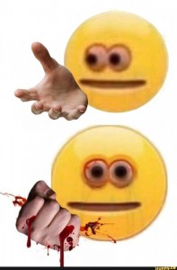 Create meme: meme smiley with a hand, smile with hands