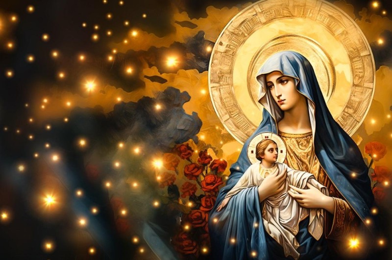 Create meme: the most holy theotokos, holy mother of god postcards, the virgin
