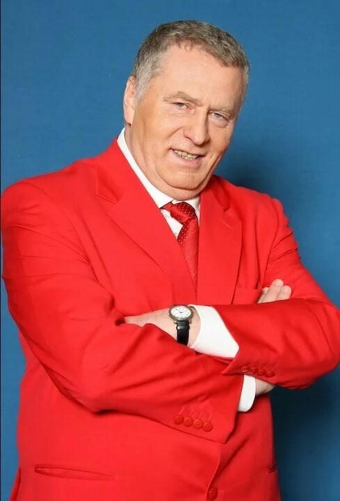 Create meme: Zhirinovsky , portrait of Zhirinovsky, Zhirinovsky in a red jacket