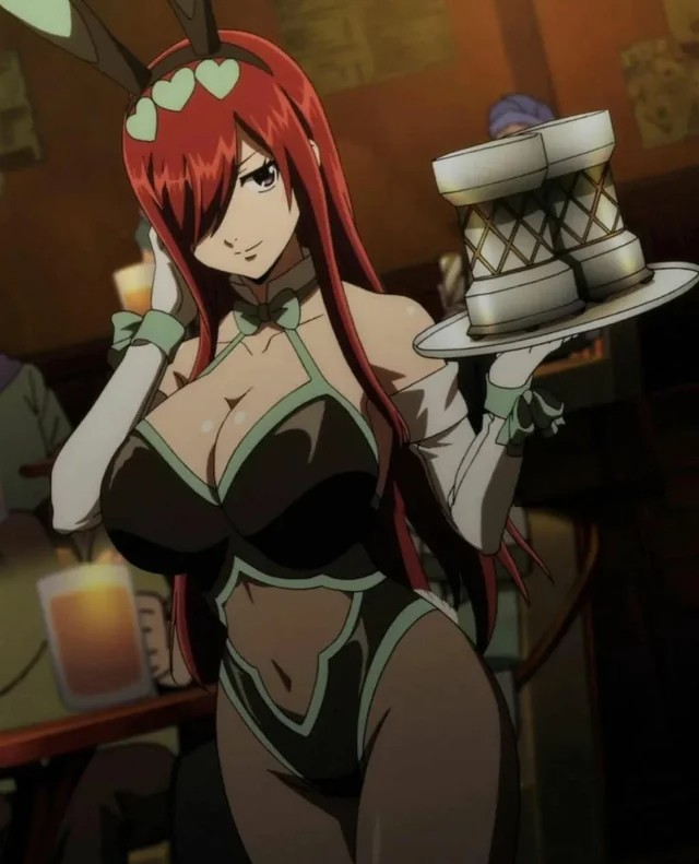 Create meme: Erza Scarlet Bunny, Fairy Tail 2 movie, erza scarlet fairy tail