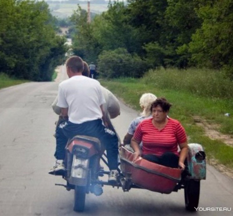 Create meme: motorcycle with sidecar funny, motorcycle IZH with sidecar, Java with a stroller