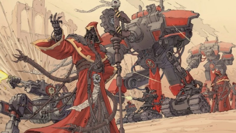 Create meme: Omnissiah Warhammer, Mechanicus Warhammer 40,000, Adeptus Mechanicus Warhammer 40,000