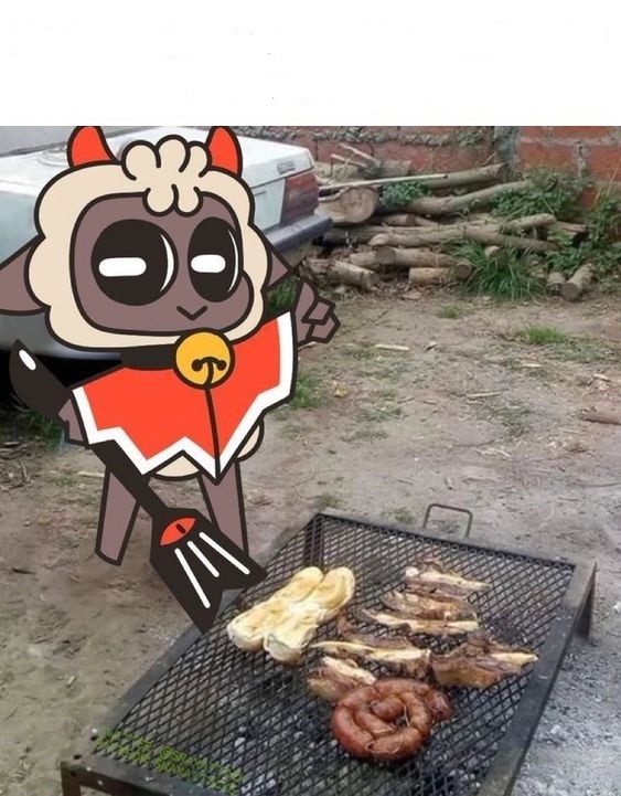 Create meme: fry the shish kebab, cooking kebabs, funny barbecue