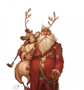 Создать мем: дед мороз, рождественский олень лукас, рудольф олень санта клауса