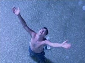 Создать мем: кадр из фильма, побег из шоушенка энди под дождем, побег из шоушенка финальная сцена