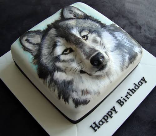 Create meme: cake with wolves, cake with a wolf, cake with a wolf for a man