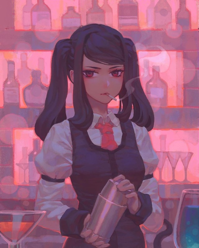 Create meme: Jill va 11 hall a, figure , va 11 hall a cyberpunk bartender action