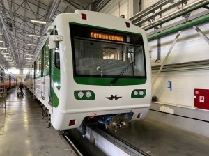 Create meme: the Budapest metro, the modernized cars, subway train Neva green, TMH Sofia metro