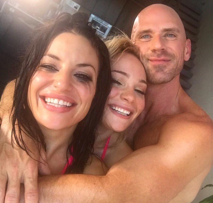 Create meme: John PRA, john sins and his wife, johnny sins with two girls