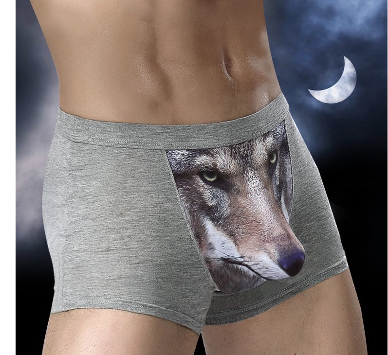 Create meme: men's underpants with a wolf, wolf cowards, men's boxer briefs