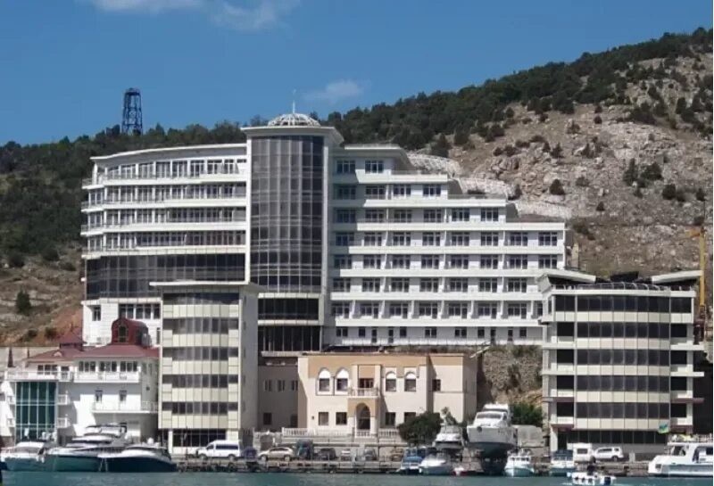 Create meme: sanatorium Chernomorye Yalta, unfinished hotel in Balaklava, boarding house sea Alushta