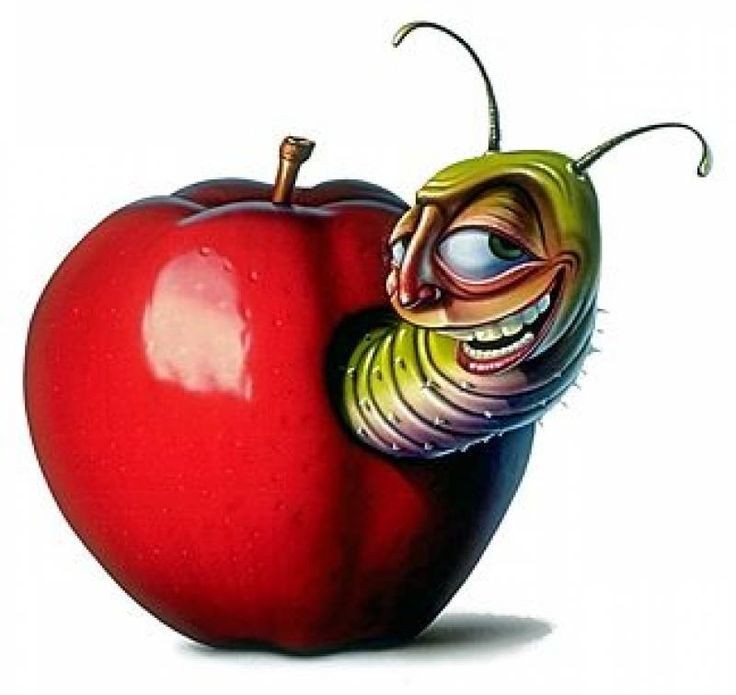 Create meme: the worm in the apple, the apple is wormy, The worm in the apple drawing