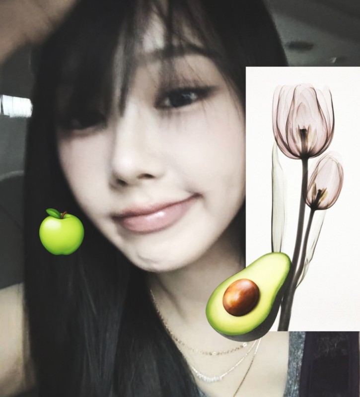 Create meme: Eri Chan, avocado , Asian 