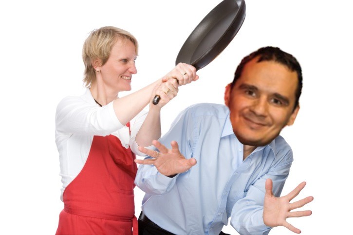 Create meme: people, a woman with a frying pan, the girl with the frying pan