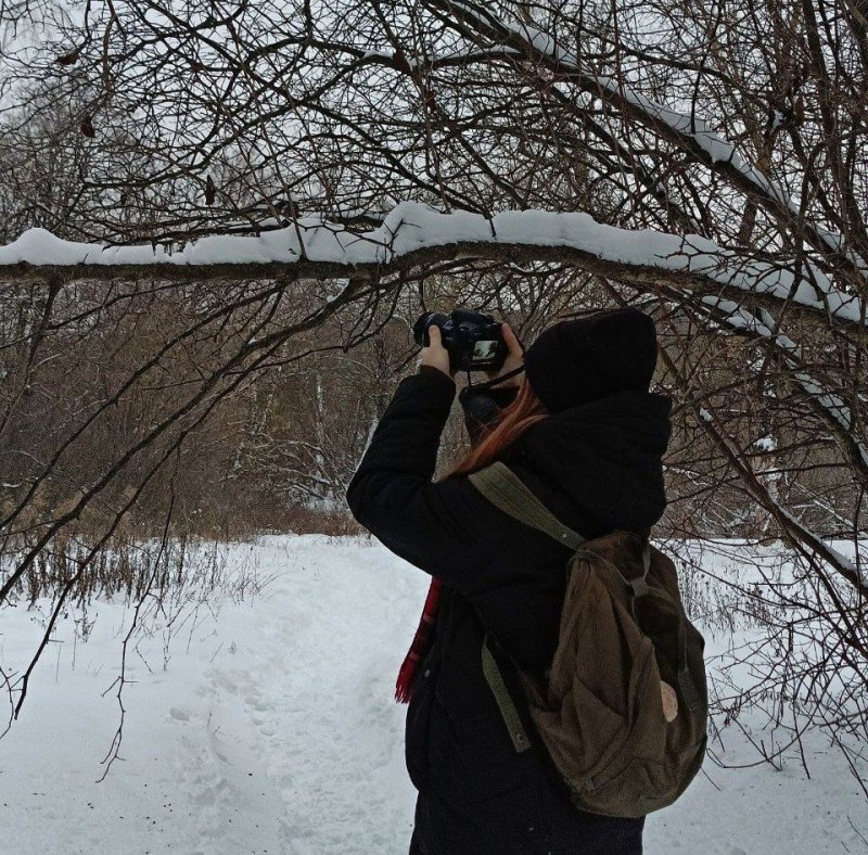 Create meme: photographer , in the winter, lens