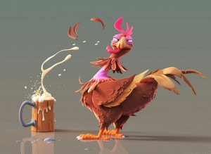 Create meme: 3 d characters, rooster