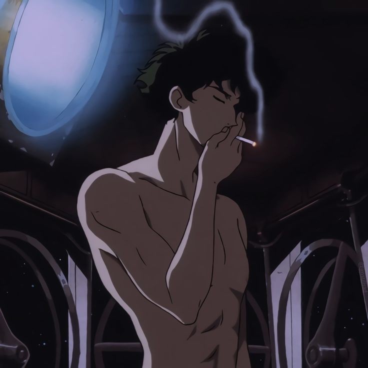 Create meme: spike cowboy bebop, cowboy bebop spike Smoking a cigarette, cowboy bebop anime