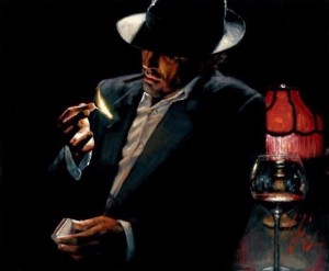 Create meme: man lighting a cigarette by fabian perez, fabian perez, Fabian Perez man