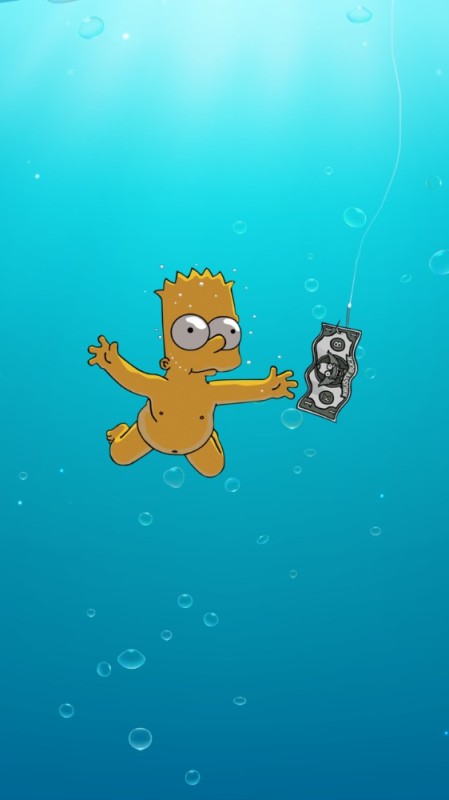 Create meme: bart simpson nirvana, The Simpsons under Water, the simpsons background