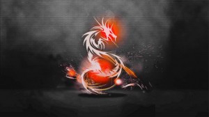 Create meme: cool neon dragon, fire dragon, dragon background