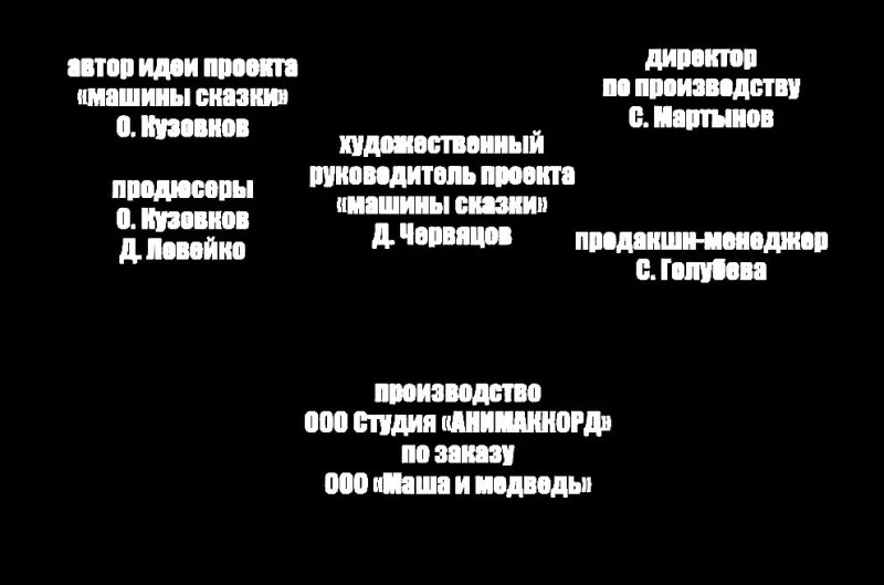 Create meme: Masha and the bear are the creators, the author of the script is Oleg Kuzovkov, masha and the bear credits credits