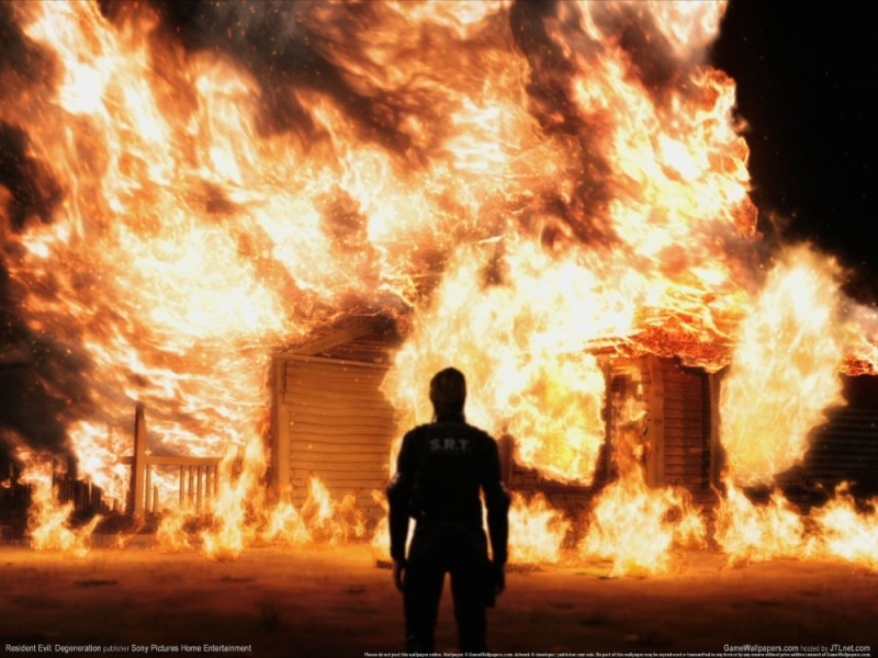 Create meme: fire , a man on the background of a burning house, in the fire