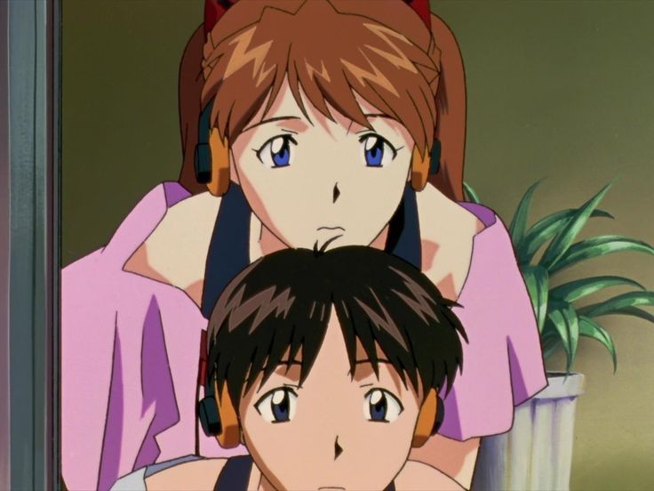 Create meme: Evangelion Asuka and Shinji, Shinji Evangelion, Shinji and Asuka