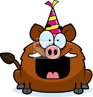 Create meme: boar happy birthday, scared bull vector, the merry boar