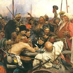 Create meme: the Turkish Sultan, Zaporozhye Cossacks, the Cossacks writing letter to Turkish Sultan