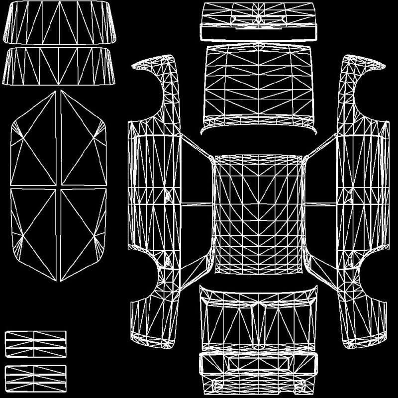 Создать мем: uv-развёртка каркаса автомобиля, развёртка, uv развертка автомобиля